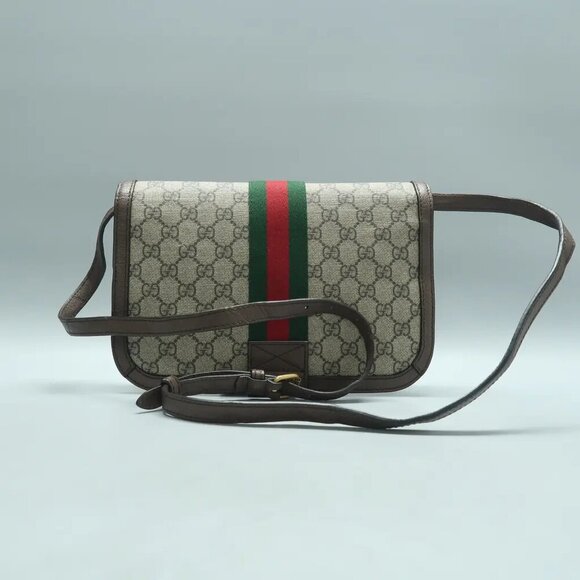 Authentic GUCCI Ophidia Compartment Messenger Canvas Shoulder Bag 1126-121424 - Picture 2 of 12